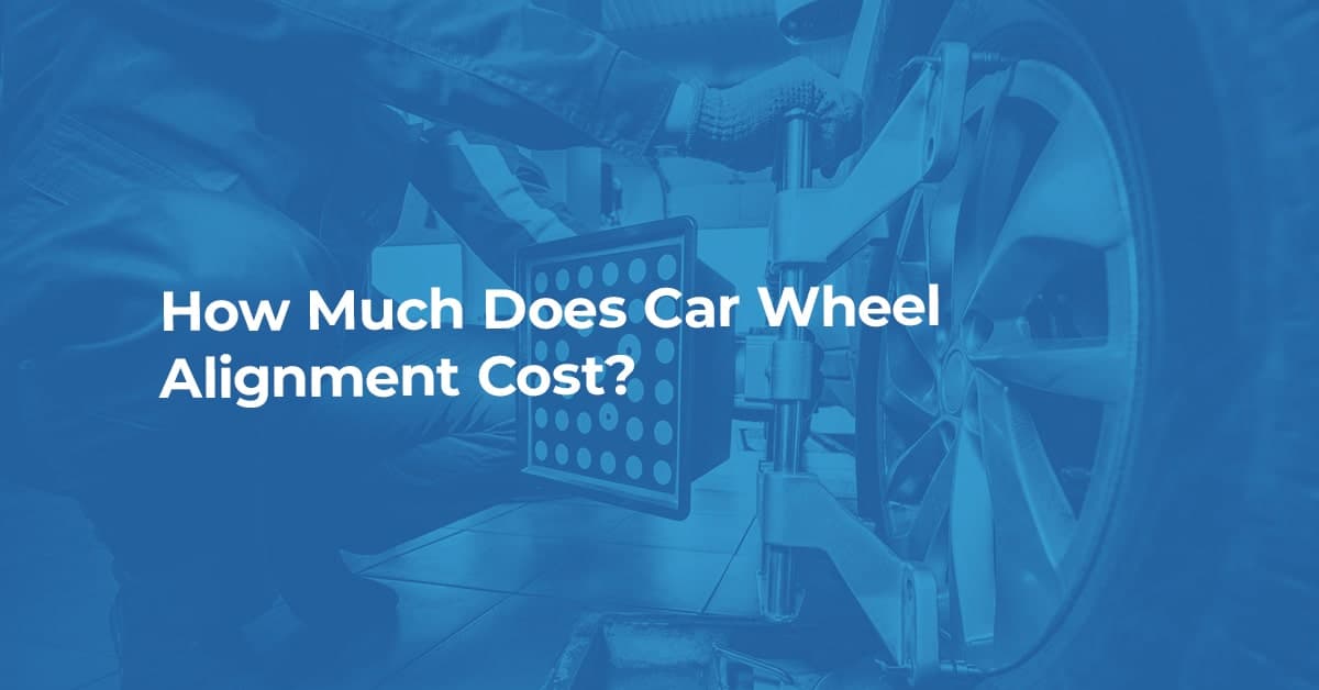 The article title over a mechanic performing wheel alignment on a car, in a blue overlay.