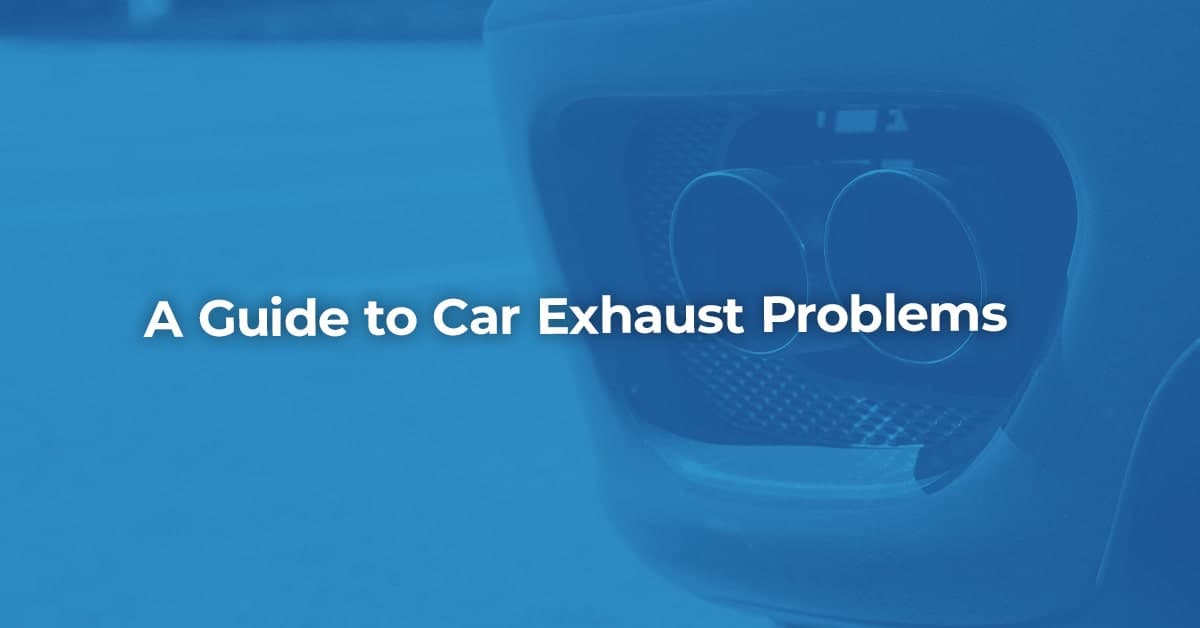 The article title over a close-up of a car exhaust, in a blue overlay.